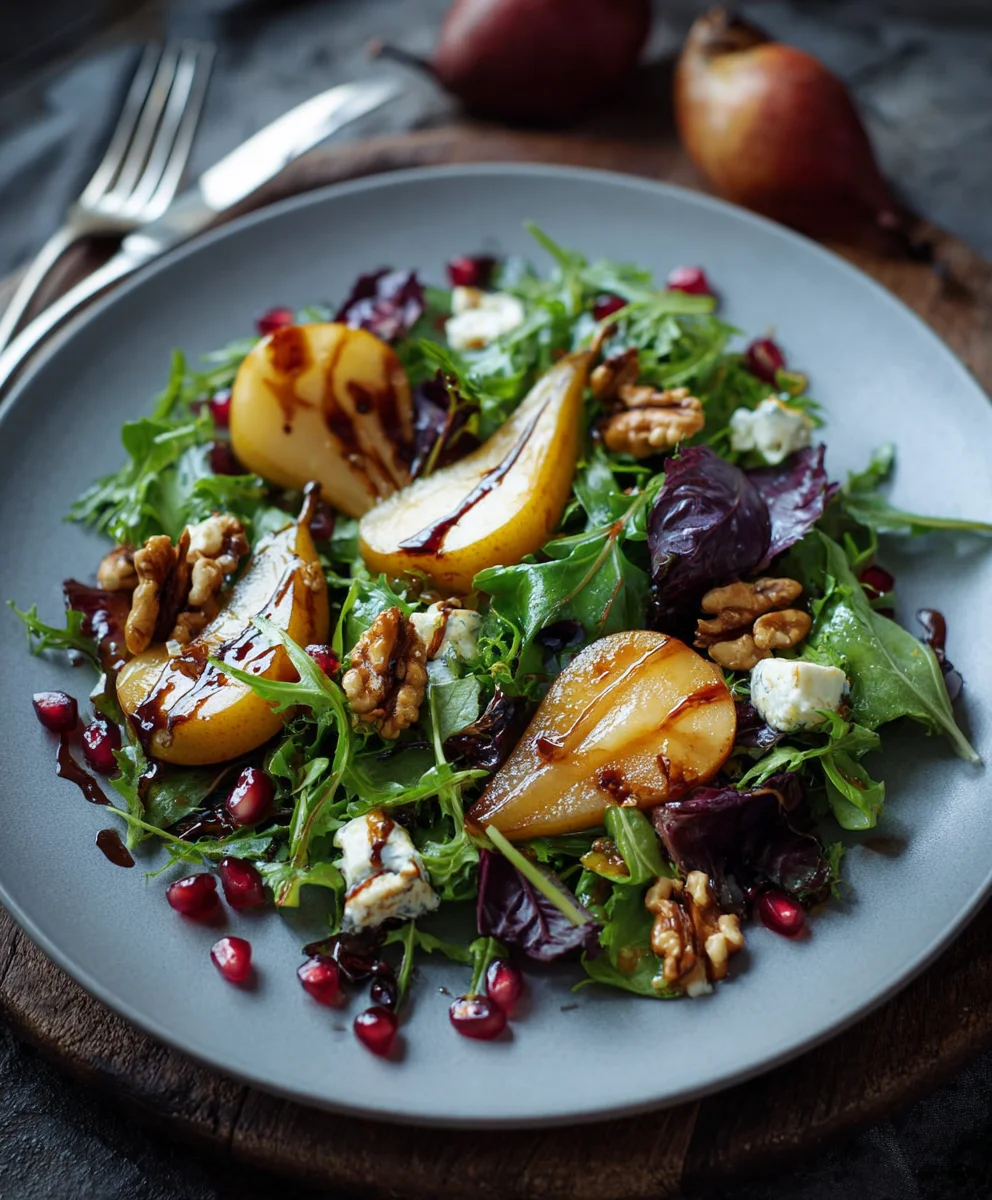 Herbstsalat mit karamellisierten Birnen | Einfaches Rezept