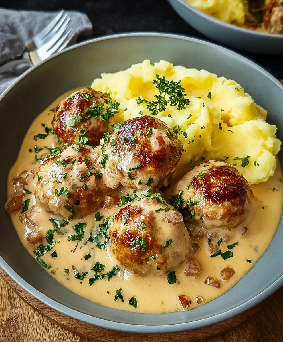 Hackbällchen in Sahnesauce mit Kartoffelbrei: Herzhaft & Familienrezept
