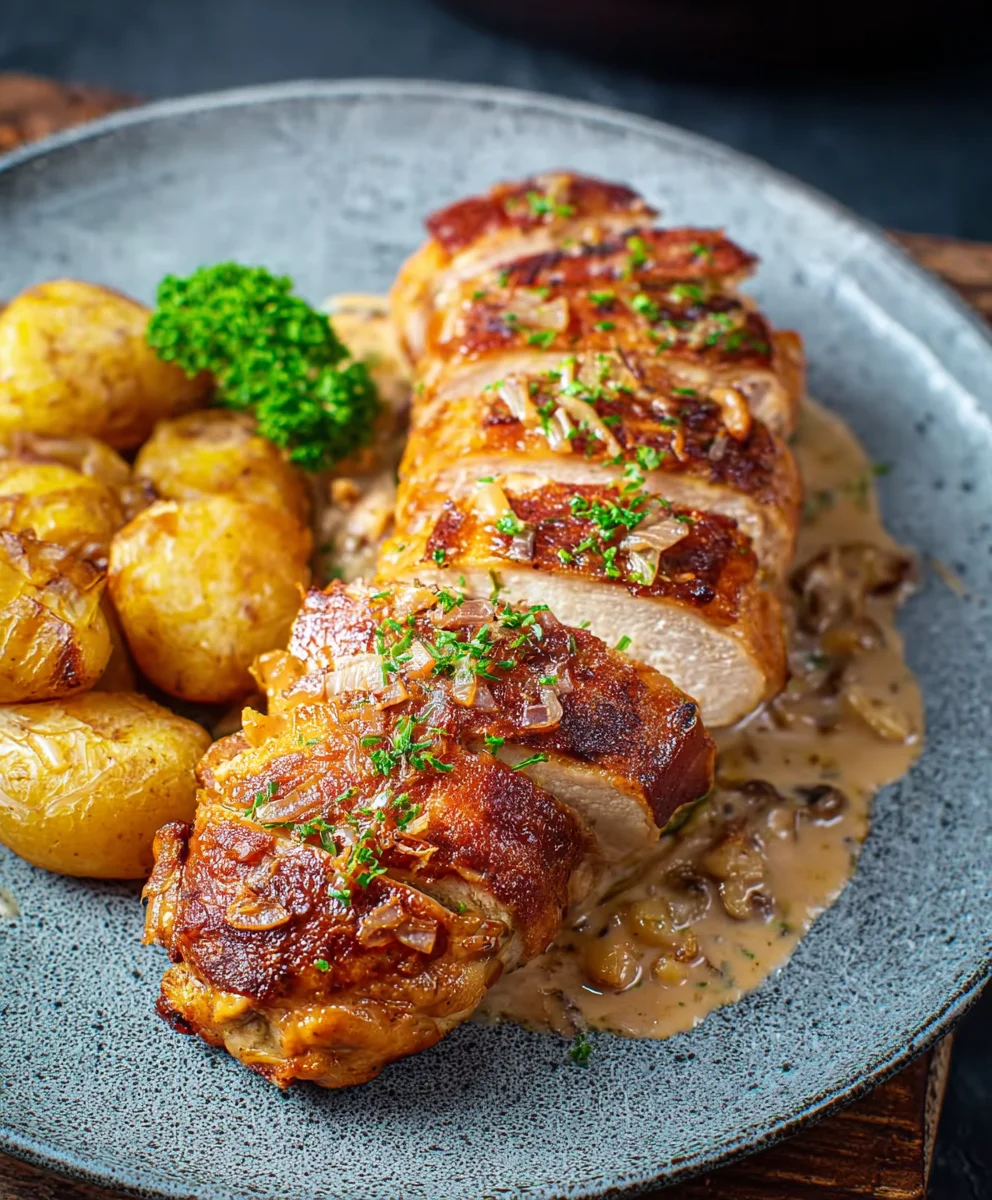 Kalorienarmes Zwiebel-Sahne-Hähnchen: Leicht & Lecker